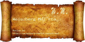 Weiszberg Márta névjegykártya